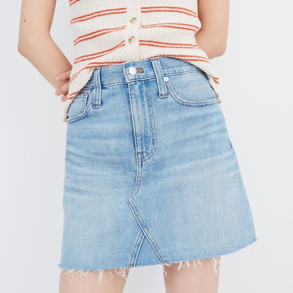 Denim A-Line Mini Skirt